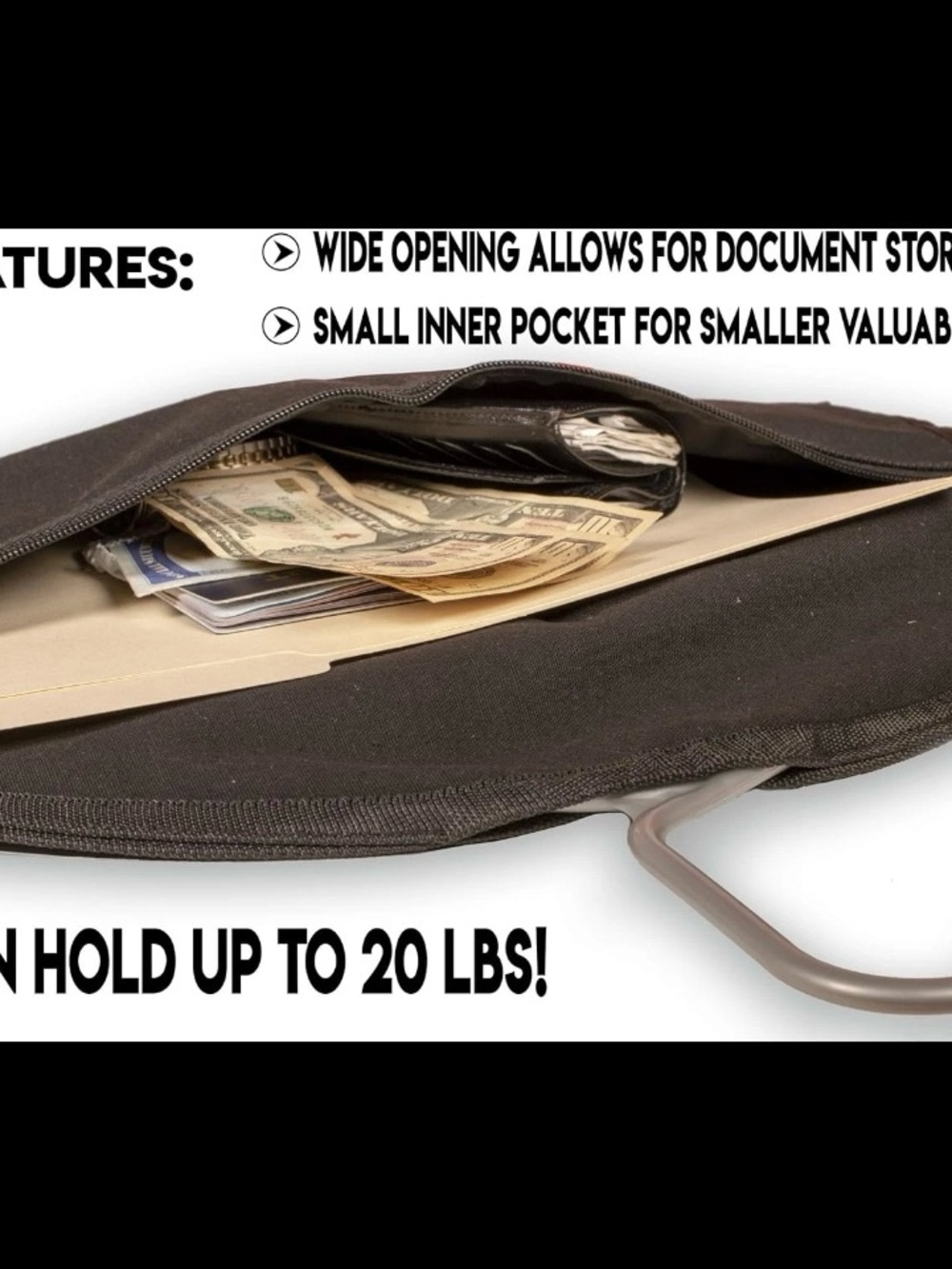 Hanger Diversion Safe with Hidden Pocket under Hanging Clothes, Hide Valuables - Picture 3 of 11